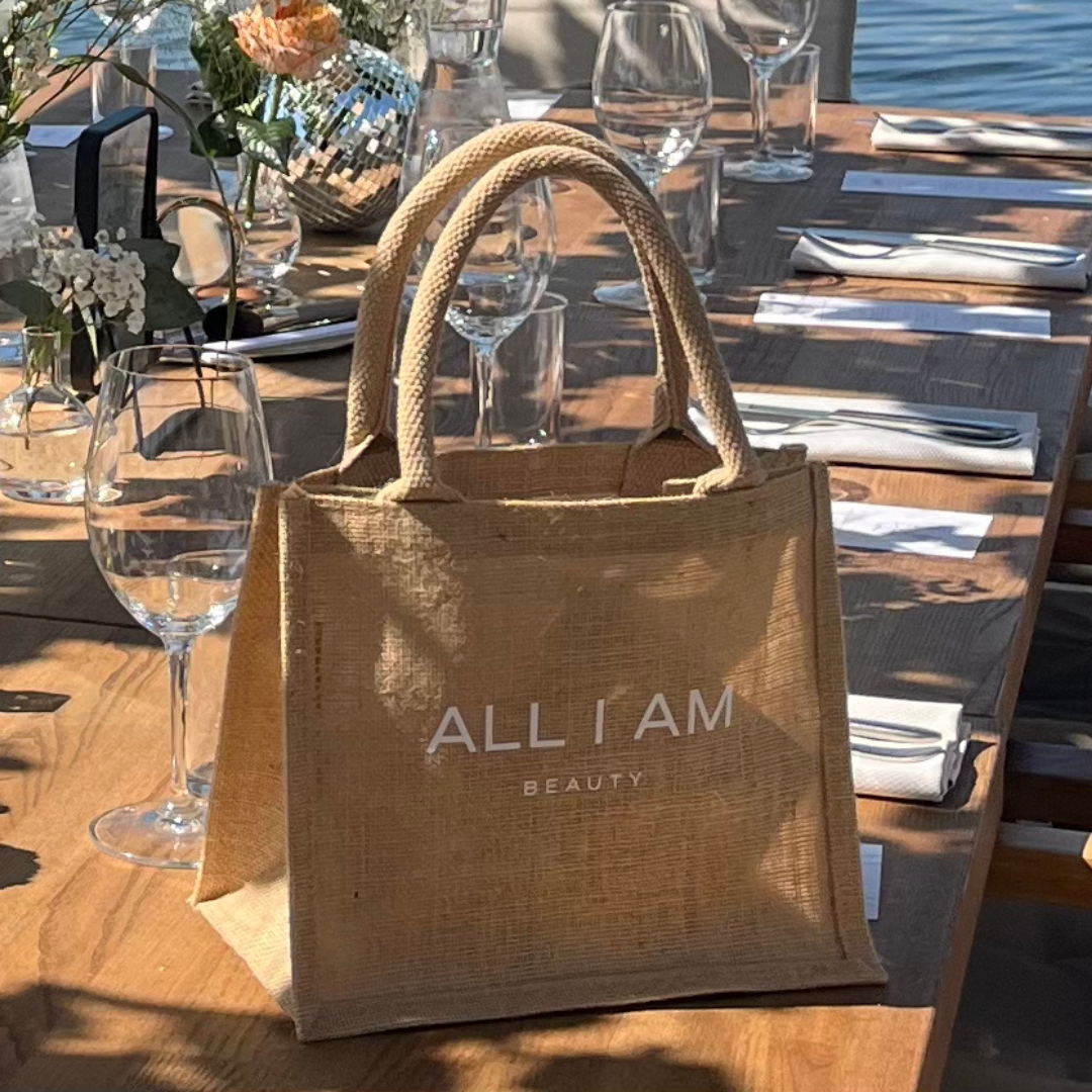 All I AM Beauty beach bag product shot